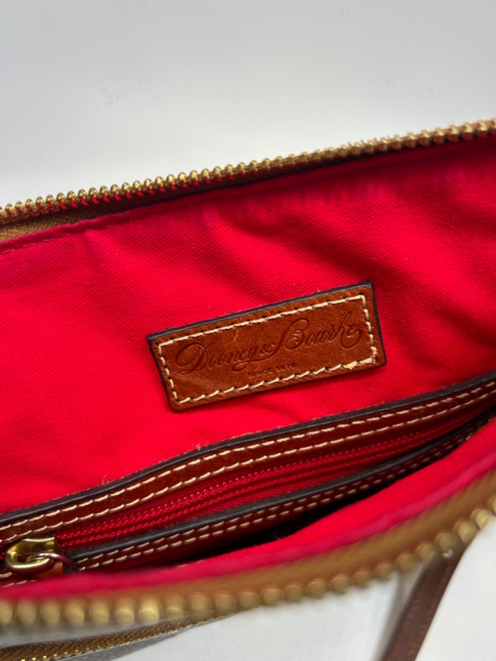 DOONEY & BOURKE Pebbled Grain Leather Crossbody Dark Grayish Taupe $268 - Picture 11 of 12
